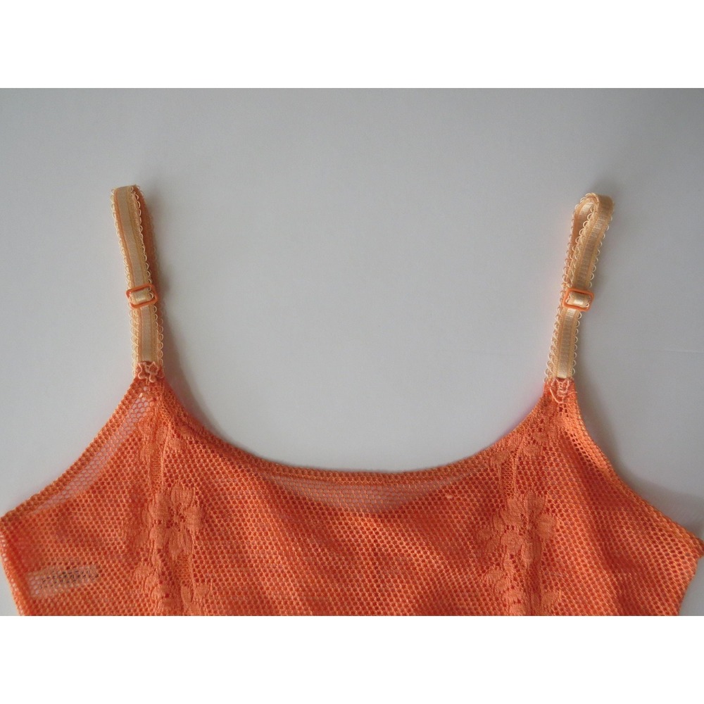 Occhi Verdi La Perla Orange Mesh Lace Camisole, Italian Vintage Made in Italy - Picture 4 of 9